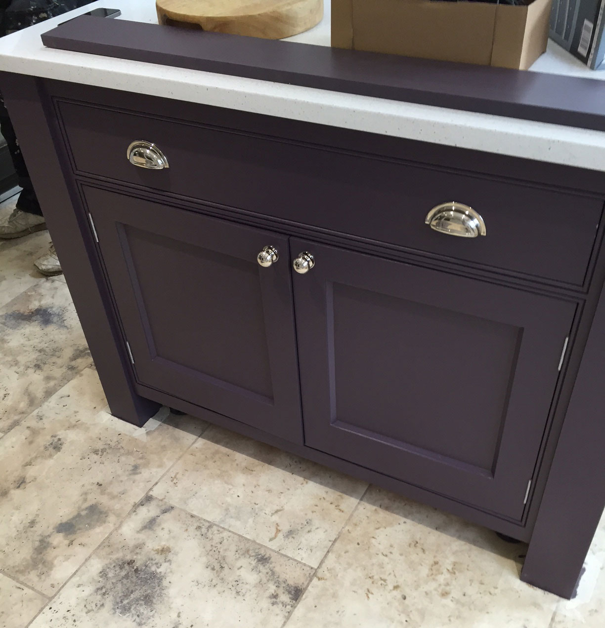 New kitchen island installation and painting