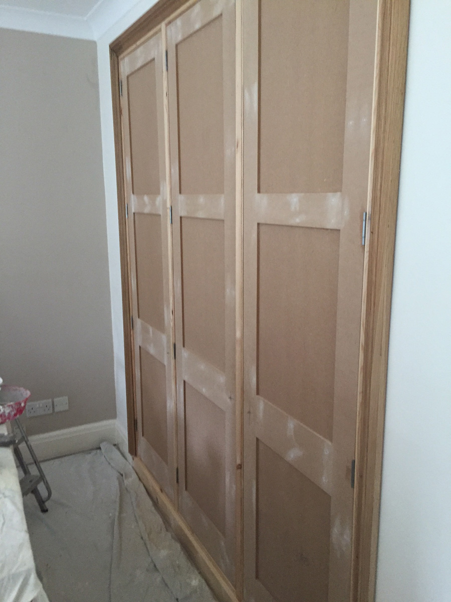 New MDF wardrobes built and painted (during)