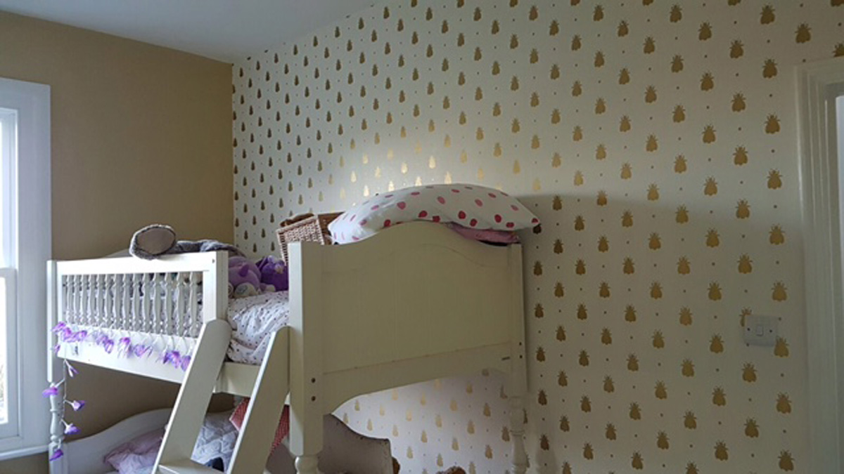 Children's bedroom new wallpaper and painting
